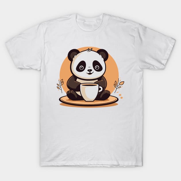 Panda Coffee: Caffeine and Cuteness T-Shirt by Kibo2020